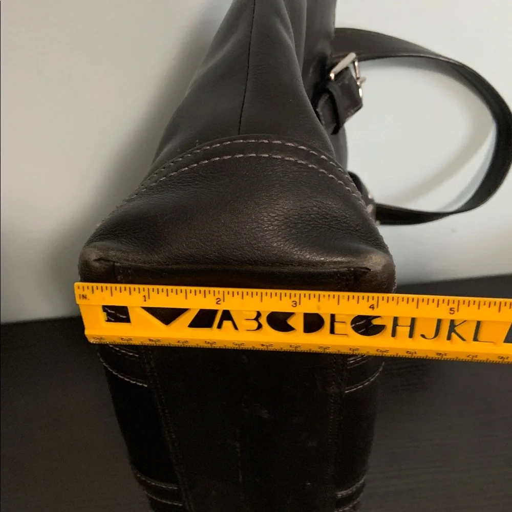 Coach Hampton Black Leather Tote Bag #F10194 - Picture 12 of 13